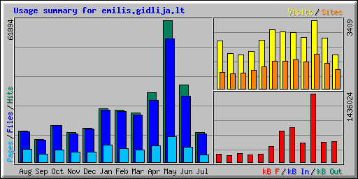 Usage summary for emilis.gidlija.lt